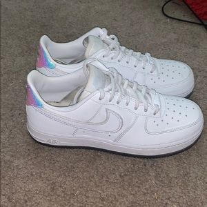 White Nike Air Force 1’s with custom sparkles